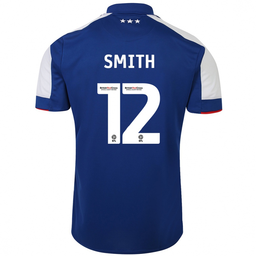 Kinder Fußball Olivia Smith #12 Blau Heimtrikot Trikot 2023/24 T-Shirt Luxemburg