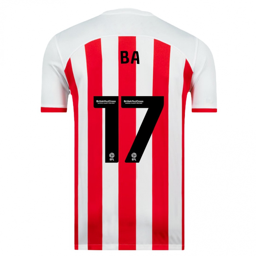 Kinder Fußball Abdoullah Ba #17 Weiß Heimtrikot Trikot 2023/24 T-Shirt Luxemburg