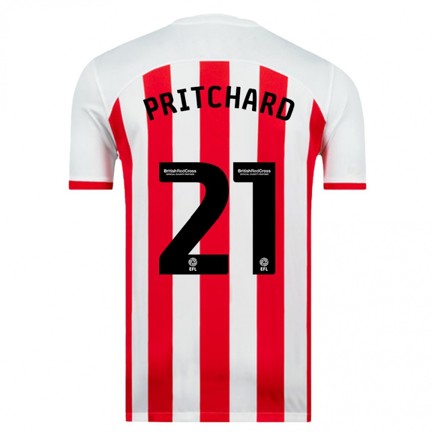 Kinder Fußball Alex Pritchard #21 Weiß Heimtrikot Trikot 2023/24 T-Shirt Luxemburg