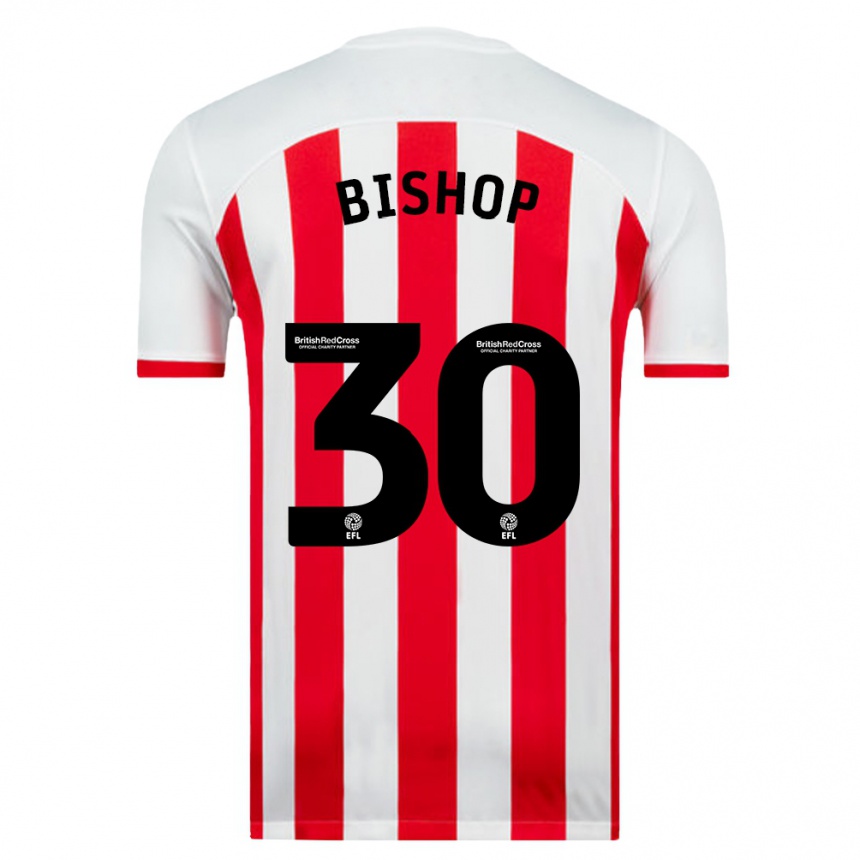 Kinder Fußball Nathan Bishop #30 Weiß Heimtrikot Trikot 2023/24 T-Shirt Luxemburg