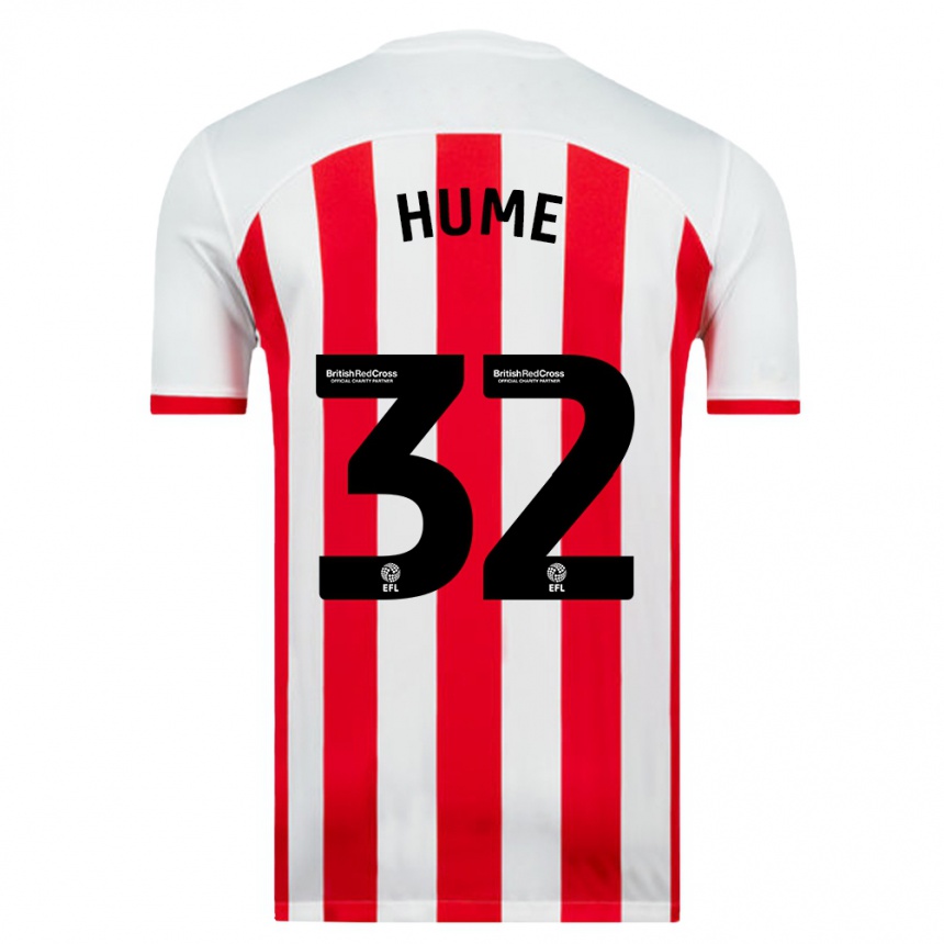 Kinder Fußball Trai Hume #32 Weiß Heimtrikot Trikot 2023/24 T-Shirt Luxemburg