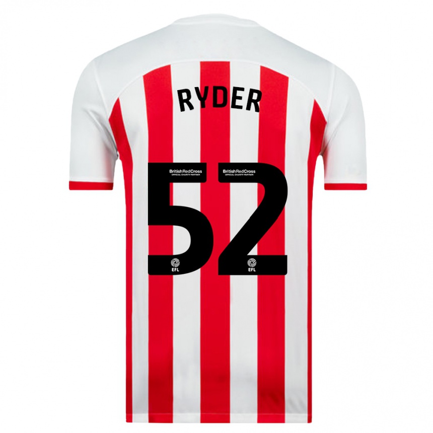 Kinder Fußball Joe Ryder #52 Weiß Heimtrikot Trikot 2023/24 T-Shirt Luxemburg