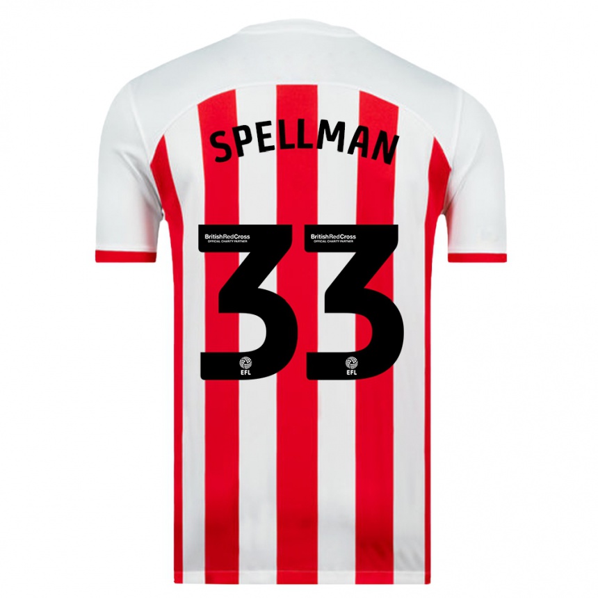 Kinder Fußball Michael Spellman #33 Weiß Heimtrikot Trikot 2023/24 T-Shirt Luxemburg