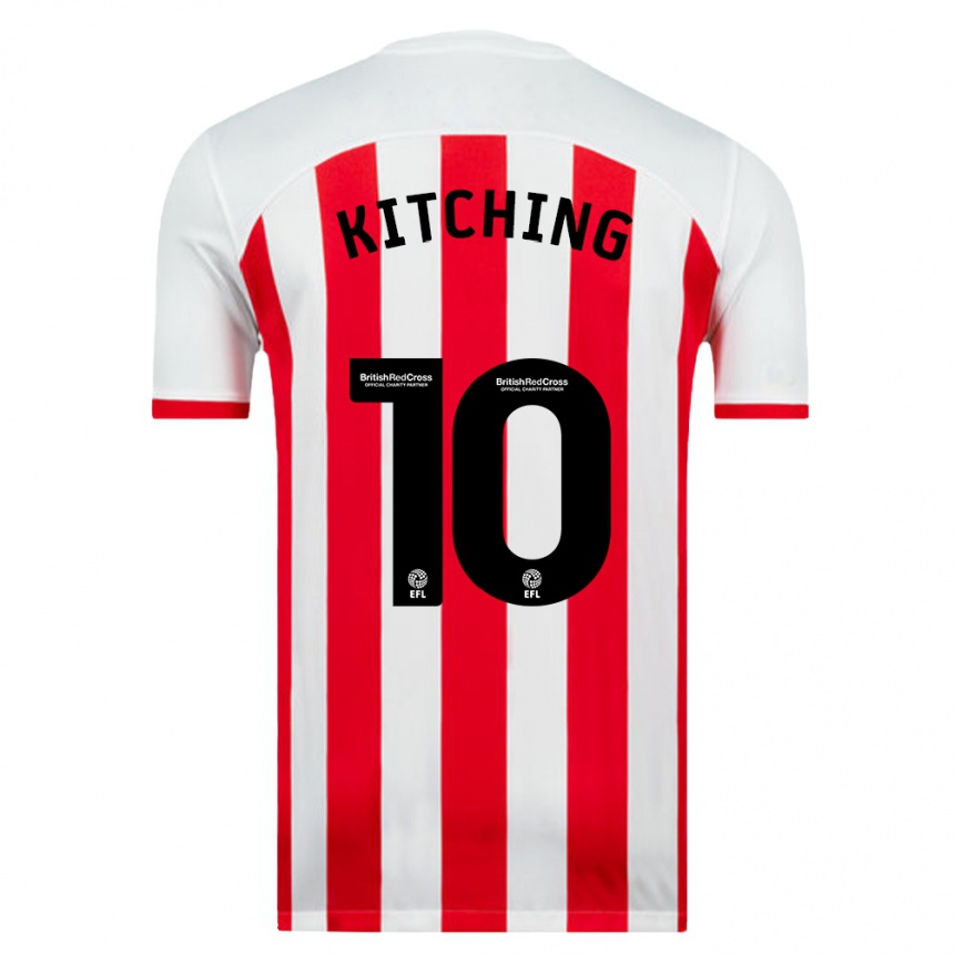 Kinder Fußball Katie Kitching #10 Weiß Heimtrikot Trikot 2023/24 T-Shirt Luxemburg