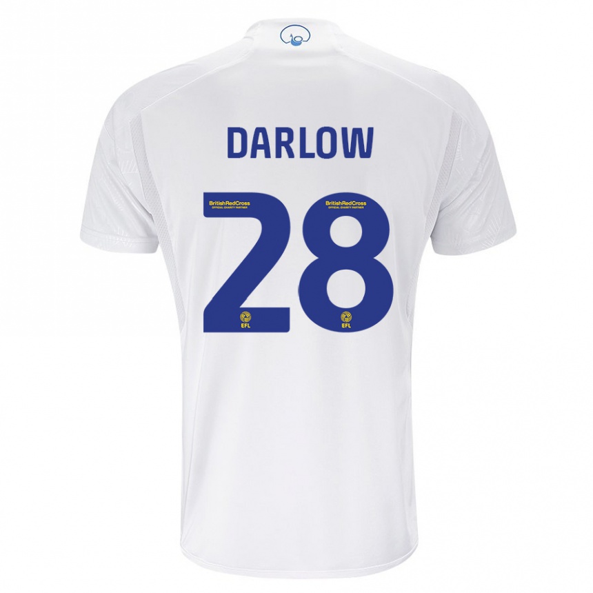 Kinder Fußball Karl Darlow #28 Weiß Heimtrikot Trikot 2023/24 T-Shirt Luxemburg