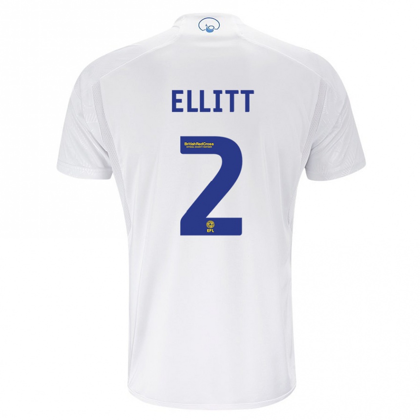 Kinder Fußball Izzy Ellitt #2 Weiß Heimtrikot Trikot 2023/24 T-Shirt Luxemburg