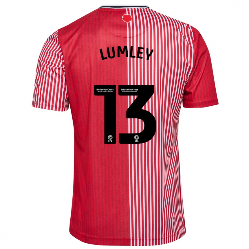 Kinder Fußball Joe Lumley #13 Rot Heimtrikot Trikot 2023/24 T-Shirt Luxemburg