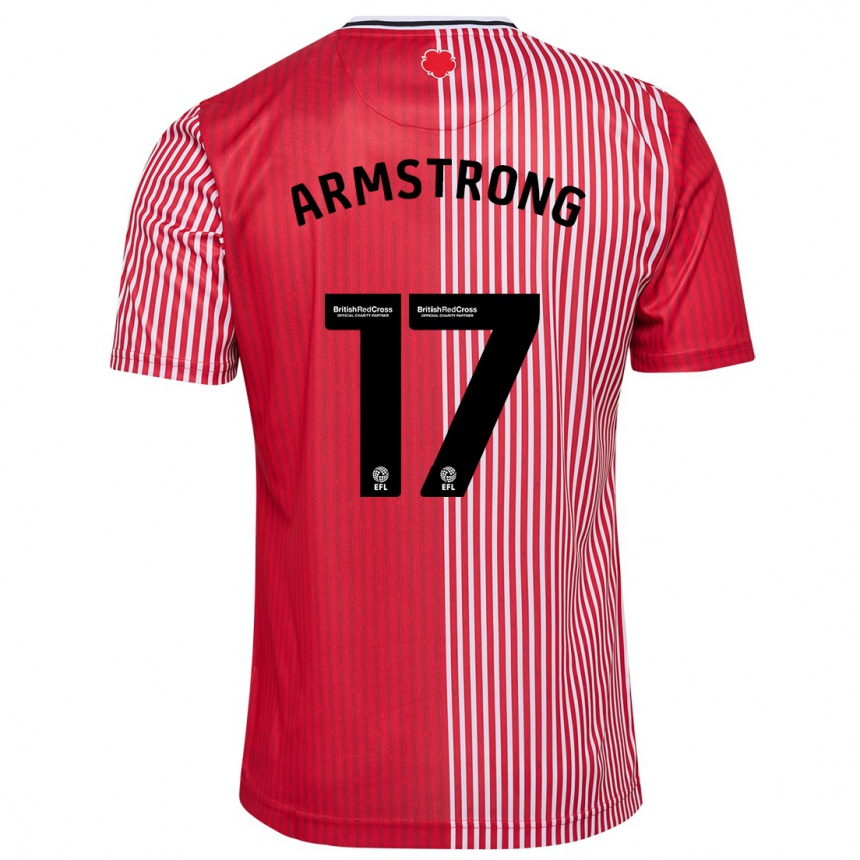 Kinder Fußball Stuart Armstrong #17 Rot Heimtrikot Trikot 2023/24 T-Shirt Luxemburg