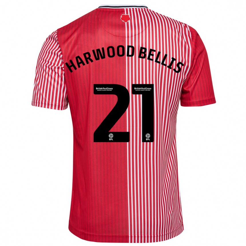 Kinder Fußball Taylor Harwood-Bellis #21 Rot Heimtrikot Trikot 2023/24 T-Shirt Luxemburg