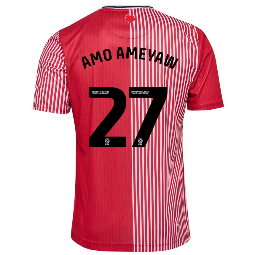 Kinder Fußball Samuel Amo-Ameyaw #27 Rot Heimtrikot Trikot 2023/24 T-Shirt Luxemburg