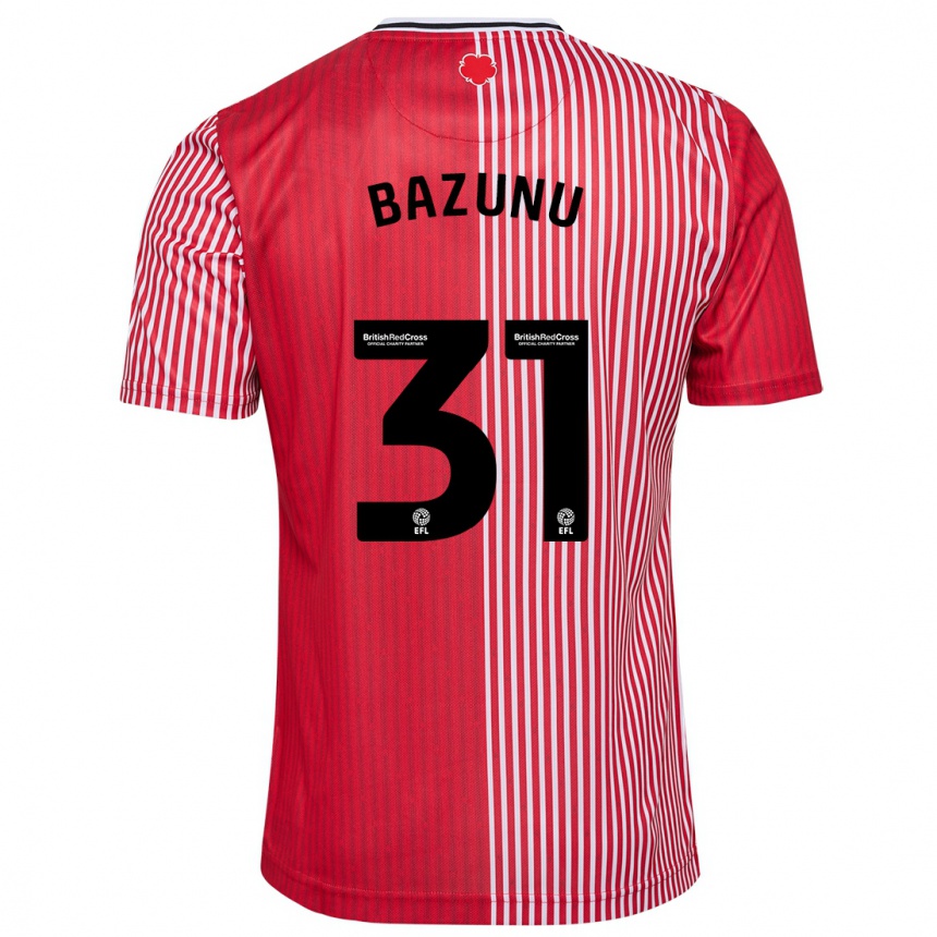 Kinder Fußball Gavin Bazunu #31 Rot Heimtrikot Trikot 2023/24 T-Shirt Luxemburg