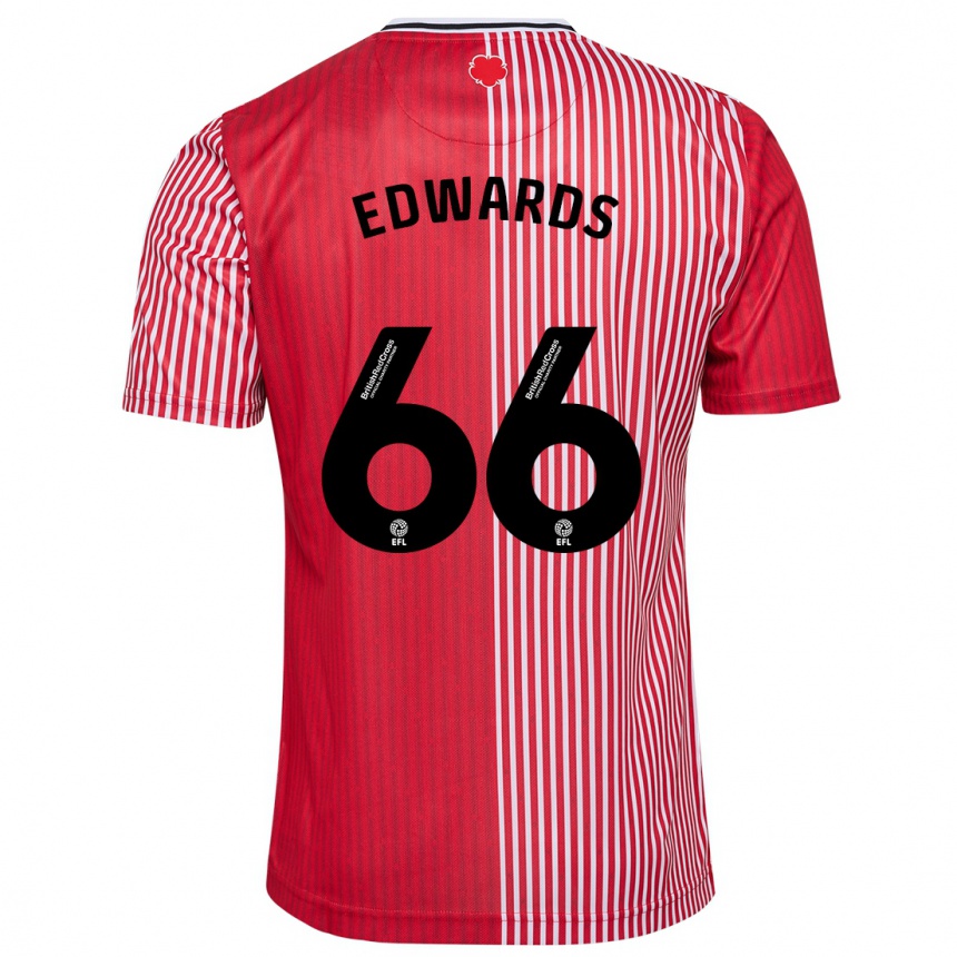 Kinder Fußball Diamond Edwards #66 Rot Heimtrikot Trikot 2023/24 T-Shirt Luxemburg