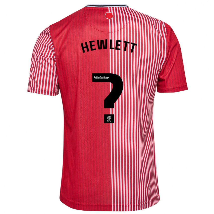 Kinder Fußball Jem Hewlett #0 Rot Heimtrikot Trikot 2023/24 T-Shirt Luxemburg