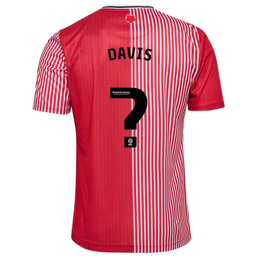 Kinder Fußball Sonnie Davis #0 Rot Heimtrikot Trikot 2023/24 T-Shirt Luxemburg