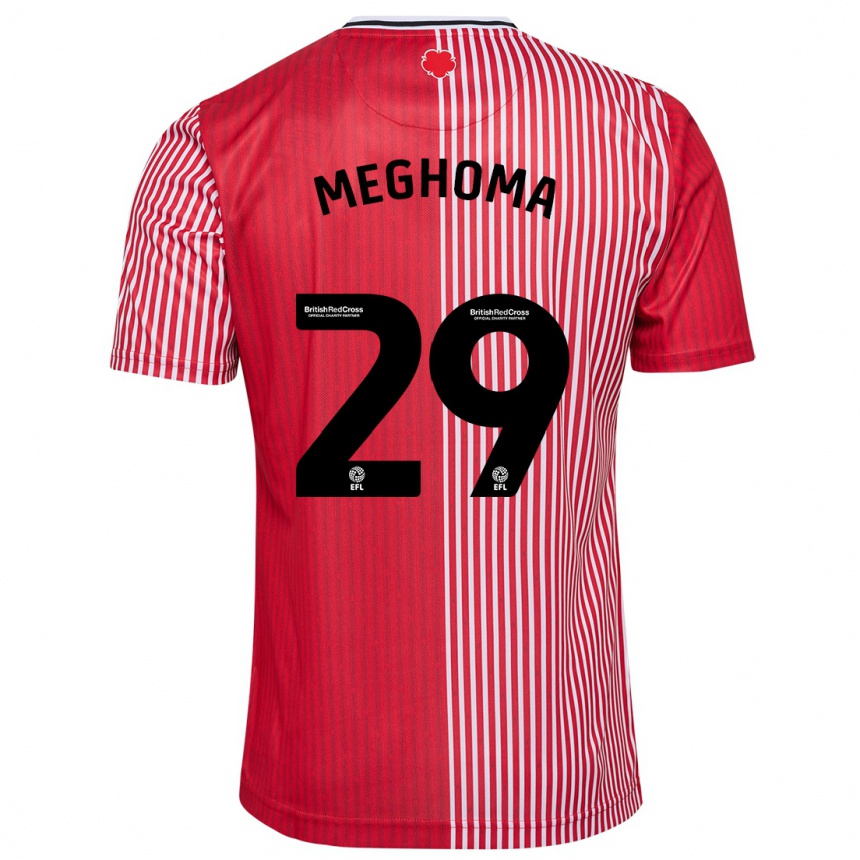 Kinder Fußball Jayden Meghoma #29 Rot Heimtrikot Trikot 2023/24 T-Shirt Luxemburg