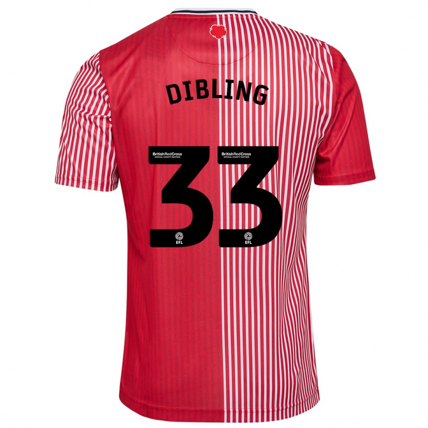 Kinder Fußball Tyler Dibling #33 Rot Heimtrikot Trikot 2023/24 T-Shirt Luxemburg