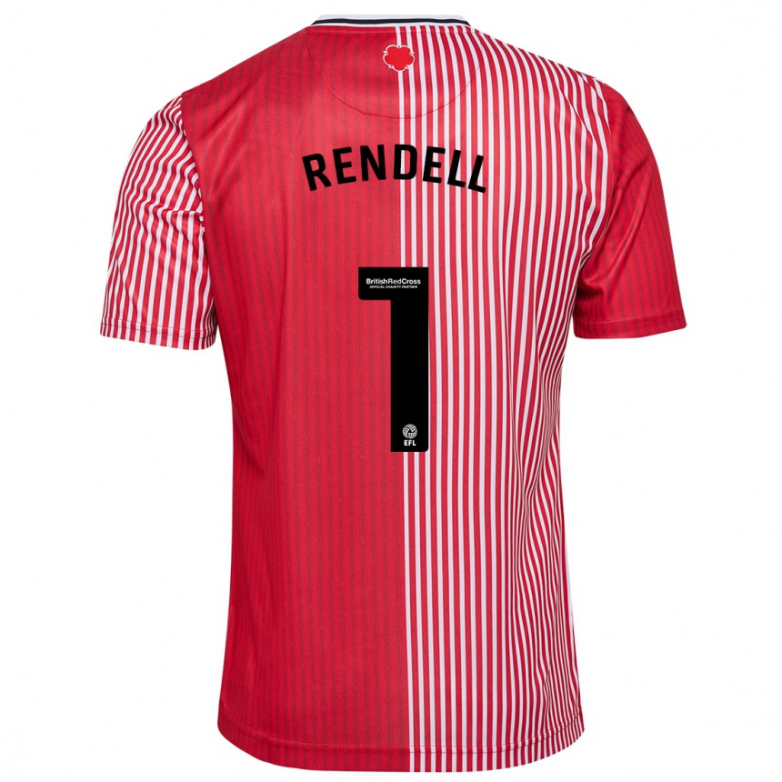 Kinder Fußball Kayla Rendell #1 Rot Heimtrikot Trikot 2023/24 T-Shirt Luxemburg