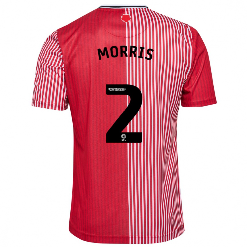 Kinder Fußball Ella Morris #2 Rot Heimtrikot Trikot 2023/24 T-Shirt Luxemburg