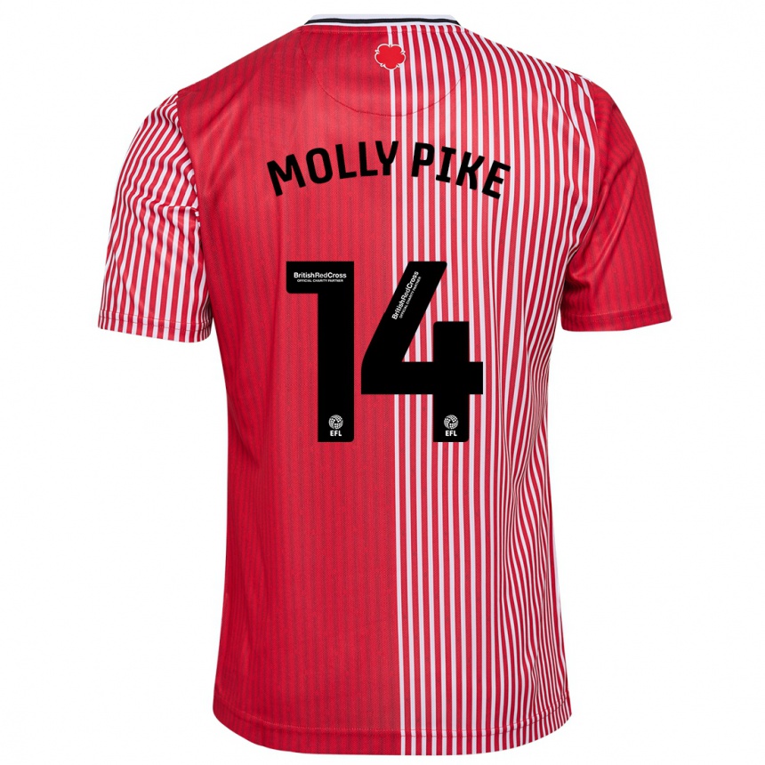 Kinder Fußball Molly Pike #14 Rot Heimtrikot Trikot 2023/24 T-Shirt Luxemburg