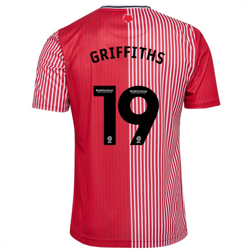 Kinder Fußball Alice Griffiths #19 Rot Heimtrikot Trikot 2023/24 T-Shirt Luxemburg