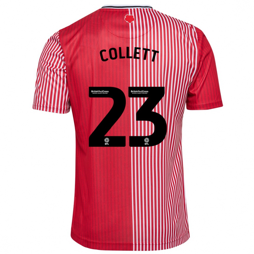 Kinder Fußball Megan Collett #23 Rot Heimtrikot Trikot 2023/24 T-Shirt Luxemburg