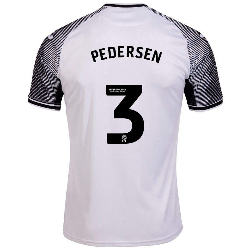 Kinder Fußball Kristian Pedersen #3 Weiß Heimtrikot Trikot 2023/24 T-Shirt Luxemburg