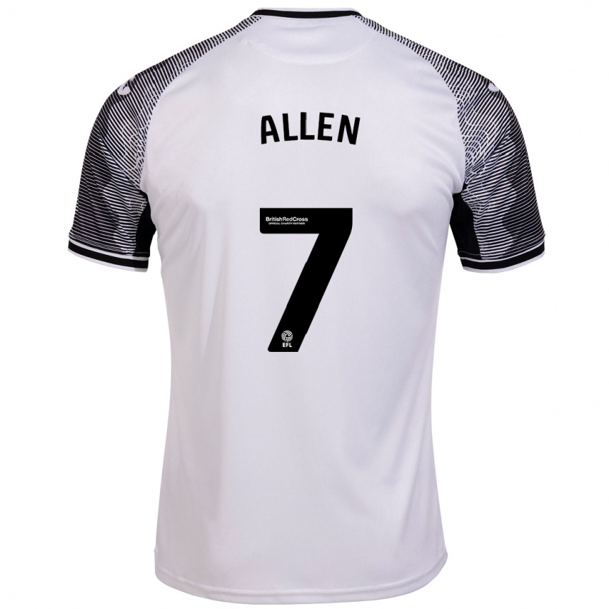 Kinder Fußball Joe Allen #7 Weiß Heimtrikot Trikot 2023/24 T-Shirt Luxemburg