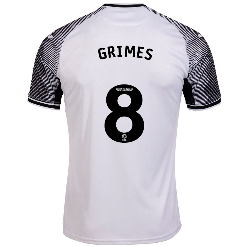 Kinder Fußball Matt Grimes #8 Weiß Heimtrikot Trikot 2023/24 T-Shirt Luxemburg