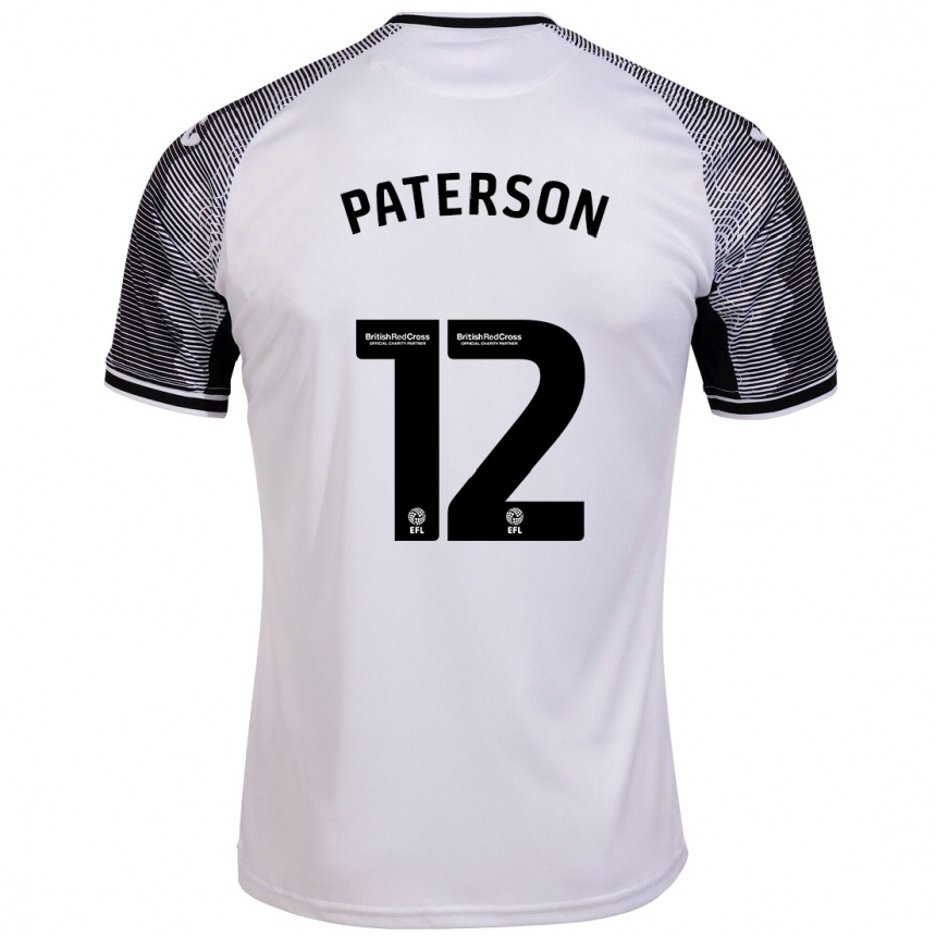 Kinder Fußball Jamie Paterson #12 Weiß Heimtrikot Trikot 2023/24 T-Shirt Luxemburg