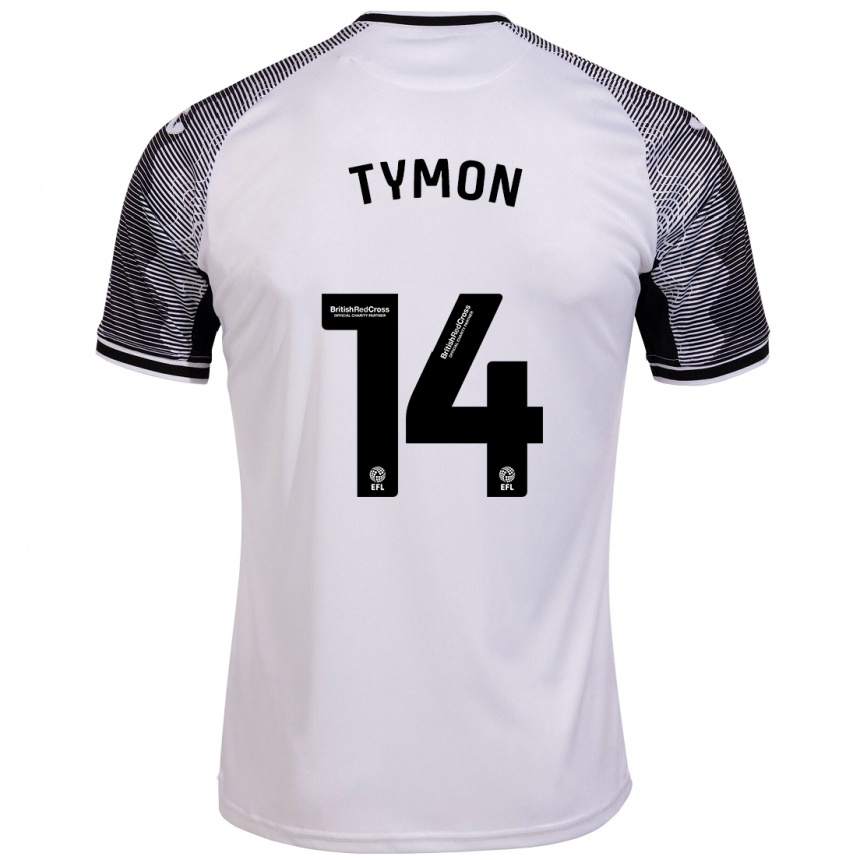 Kinder Fußball Josh Tymon #14 Weiß Heimtrikot Trikot 2023/24 T-Shirt Luxemburg