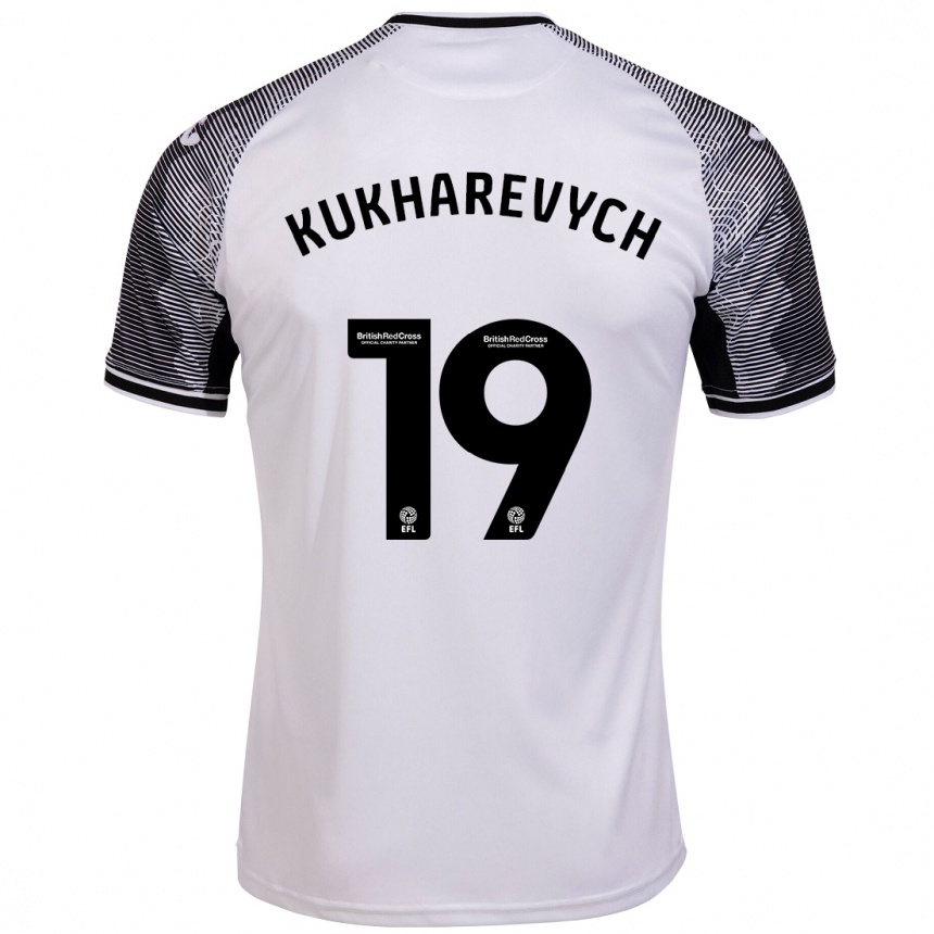 Kinder Fußball Mykola Kukharevych #19 Weiß Heimtrikot Trikot 2023/24 T-Shirt Luxemburg