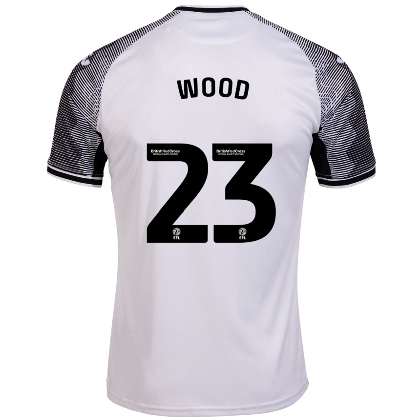 Kinder Fußball Nathan Wood #23 Weiß Heimtrikot Trikot 2023/24 T-Shirt Luxemburg