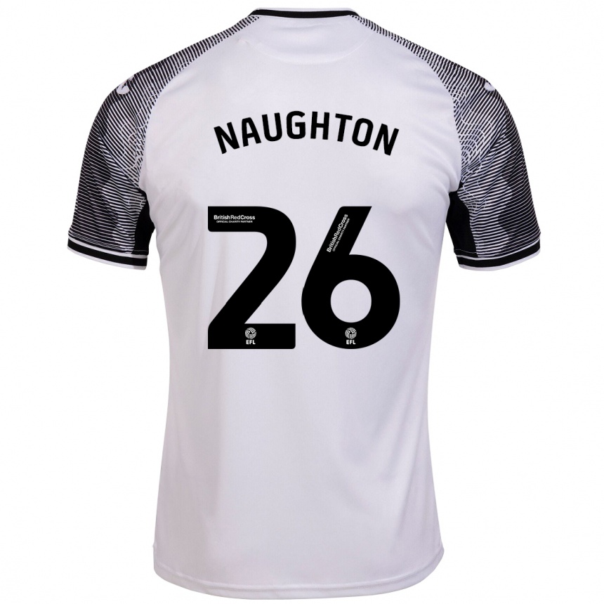 Kinder Fußball Kyle Naughton #26 Weiß Heimtrikot Trikot 2023/24 T-Shirt Luxemburg