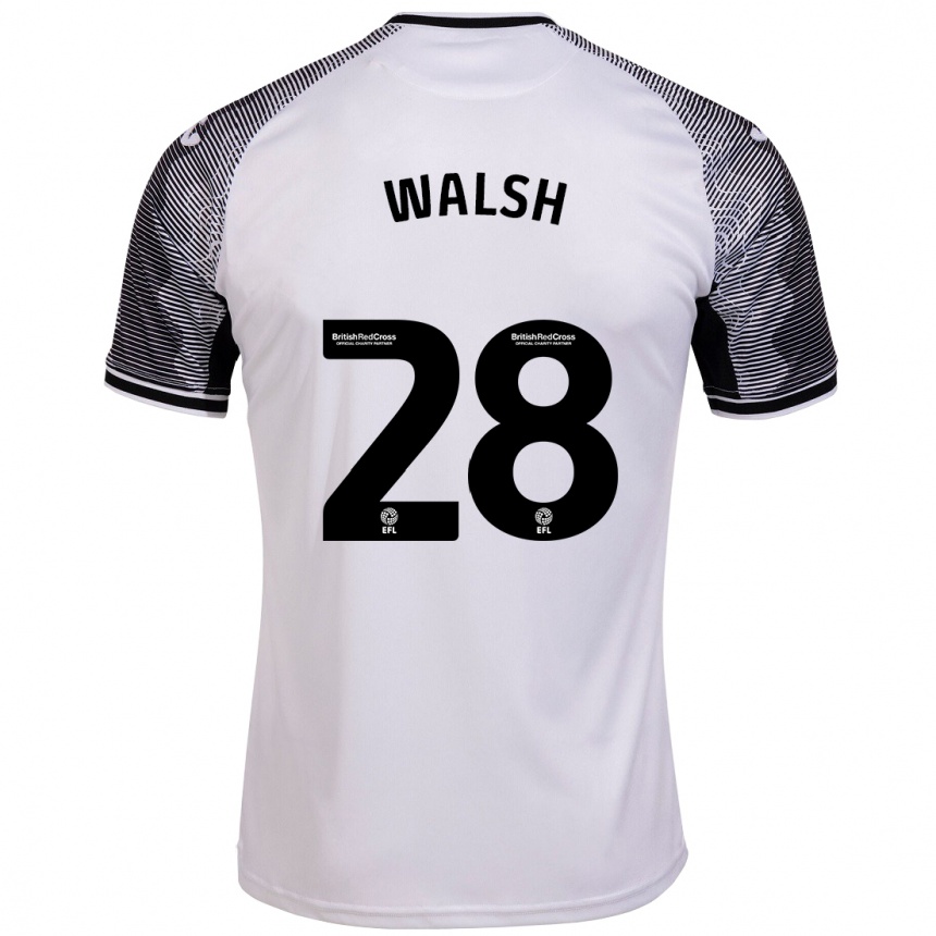 Kinder Fußball Liam Walsh #28 Weiß Heimtrikot Trikot 2023/24 T-Shirt Luxemburg