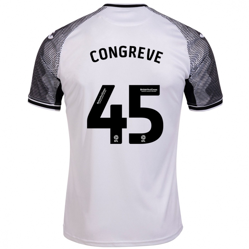 Kinder Fußball Cameron Congreve #45 Weiß Heimtrikot Trikot 2023/24 T-Shirt Luxemburg