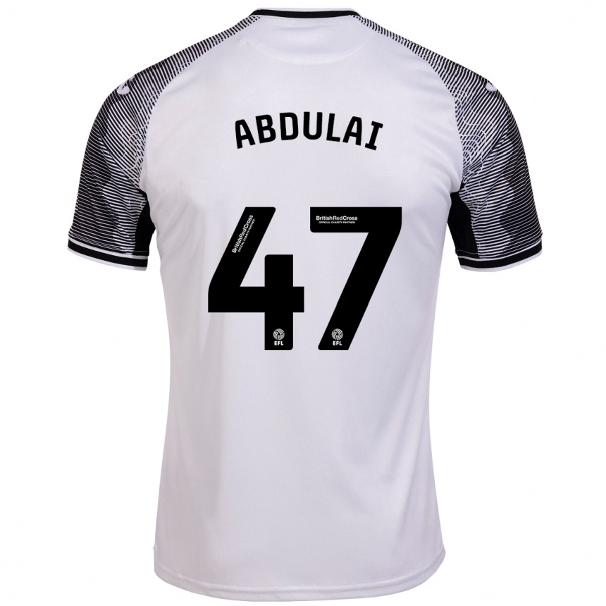 Kinder Fußball Azeem Abdulai #47 Weiß Heimtrikot Trikot 2023/24 T-Shirt Luxemburg