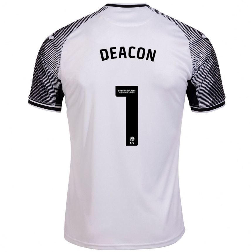 Kinder Fußball Chelsea Deacon #1 Weiß Heimtrikot Trikot 2023/24 T-Shirt Luxemburg
