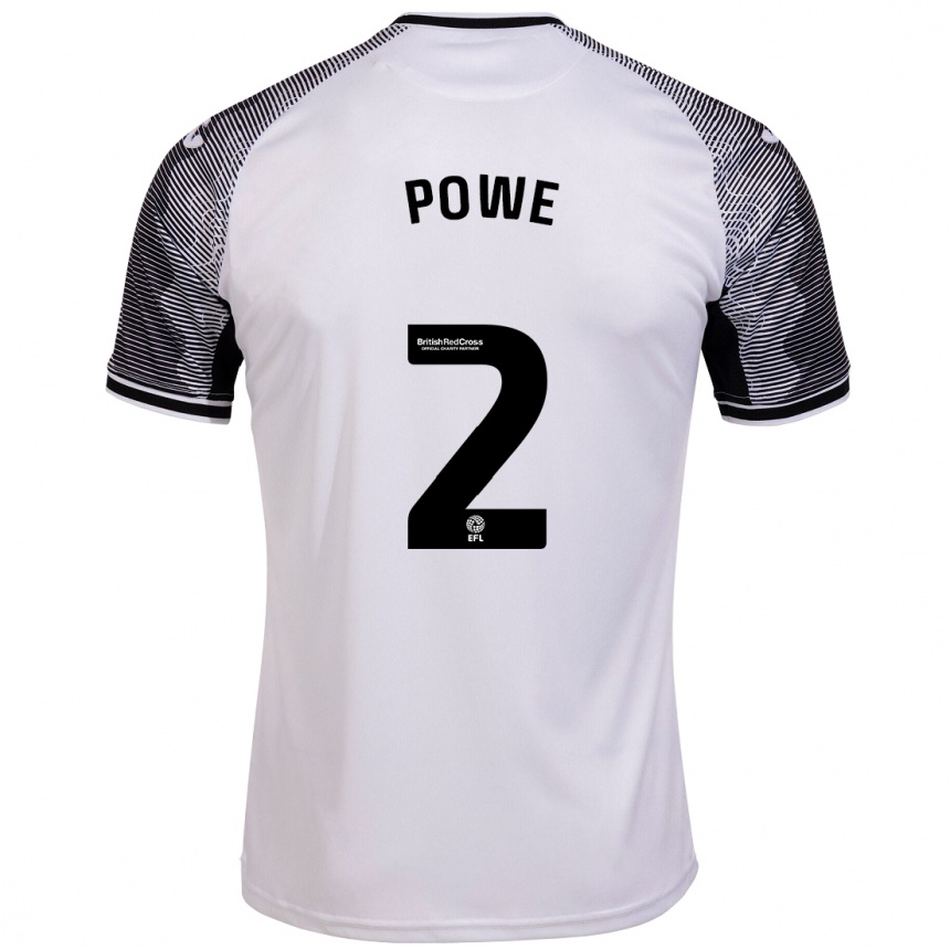 Kinder Fußball Alicia Powe #2 Weiß Heimtrikot Trikot 2023/24 T-Shirt Luxemburg