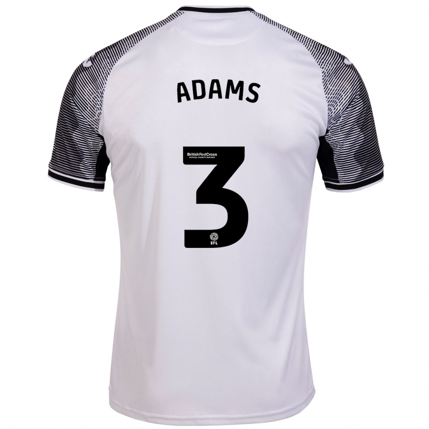 Kinder Fußball Sarah Adams #3 Weiß Heimtrikot Trikot 2023/24 T-Shirt Luxemburg