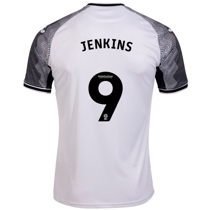 Kinder Fußball Nieve Jenkins #9 Weiß Heimtrikot Trikot 2023/24 T-Shirt Luxemburg