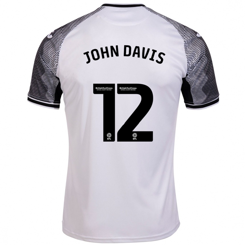 Kinder Fußball Stacey John-Davis #12 Weiß Heimtrikot Trikot 2023/24 T-Shirt Luxemburg