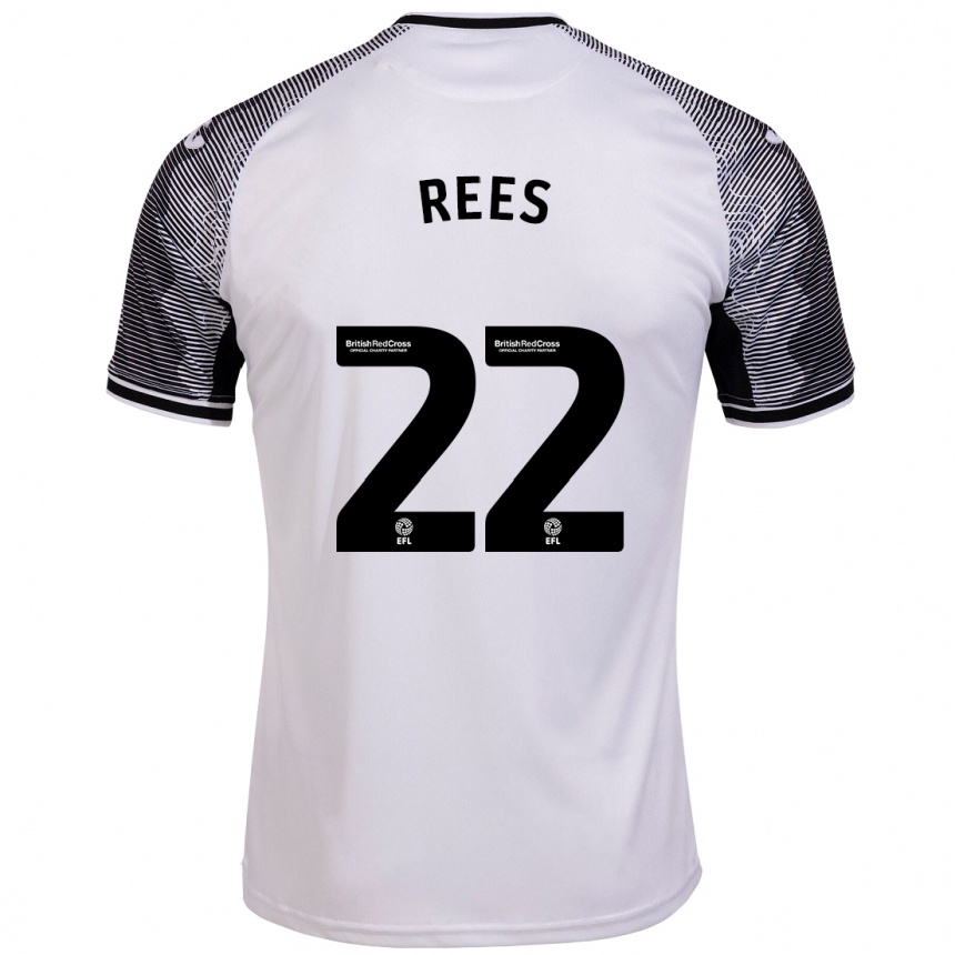 Kinder Fußball Nia Rees #22 Weiß Heimtrikot Trikot 2023/24 T-Shirt Luxemburg