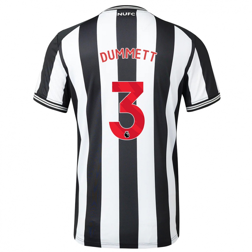 Kinder Fußball Paul Dummett #3 Schwarz-Weiss Heimtrikot Trikot 2023/24 T-Shirt Luxemburg