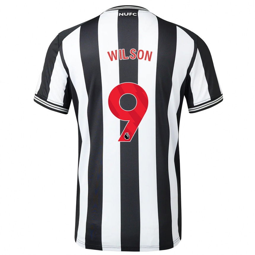 Kinder Fußball Callum Wilson #9 Schwarz-Weiss Heimtrikot Trikot 2023/24 T-Shirt Luxemburg