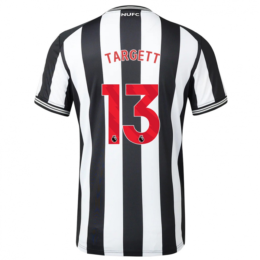 Kinder Fußball Matt Targett #13 Schwarz-Weiss Heimtrikot Trikot 2023/24 T-Shirt Luxemburg