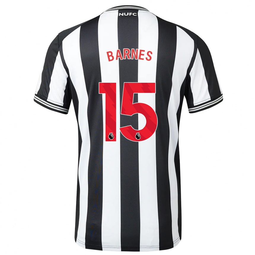 Kinder Fußball Harvey Barnes #15 Schwarz-Weiss Heimtrikot Trikot 2023/24 T-Shirt Luxemburg