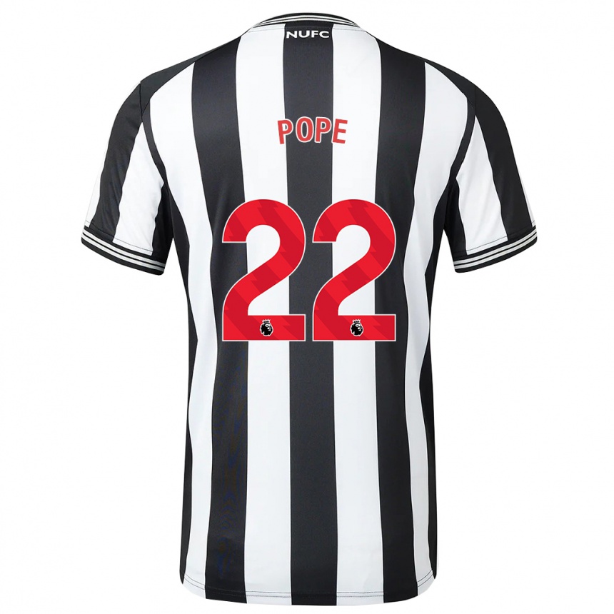 Kinder Fußball Nick Pope #22 Schwarz-Weiss Heimtrikot Trikot 2023/24 T-Shirt Luxemburg