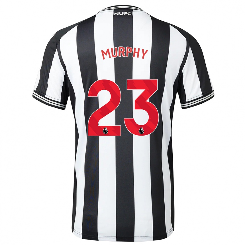 Kinder Fußball Jacob Murphy #23 Schwarz-Weiss Heimtrikot Trikot 2023/24 T-Shirt Luxemburg