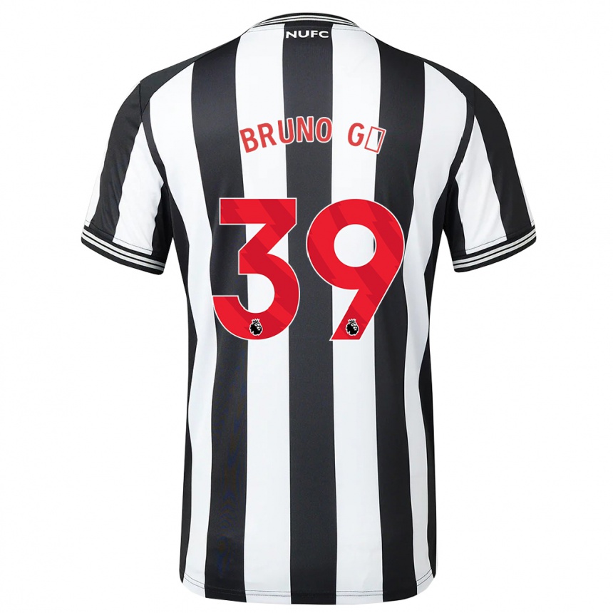Kinder Fußball Bruno Guimarães #39 Schwarz-Weiss Heimtrikot Trikot 2023/24 T-Shirt Luxemburg