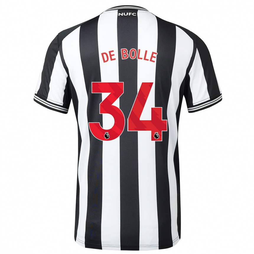 Kinder Fußball Lucas De Bolle #34 Schwarz-Weiss Heimtrikot Trikot 2023/24 T-Shirt Luxemburg